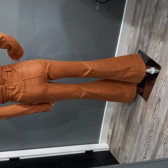 Mumu Women's Camel Long Sleeve Jumpsuit Front Zip Closure Size S - Picture 5 of 15